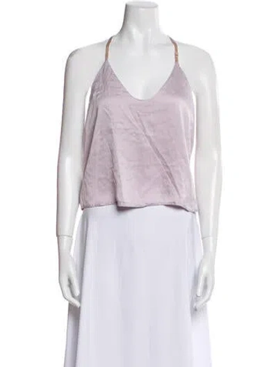 Pre-owned Lunya Silk Halterneck Crop Top In Blue