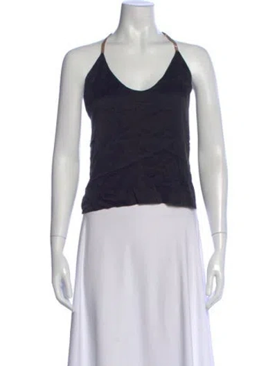 Pre-owned Lunya Silk Halterneck Top In Blue