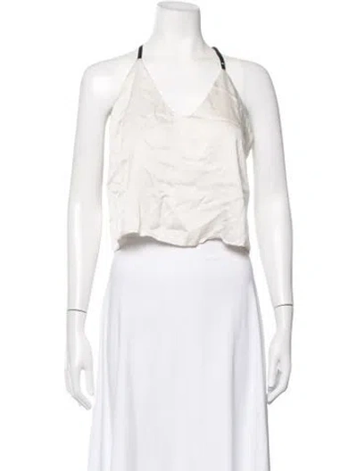 Pre-owned Lunya Silk Halterneck Top In White