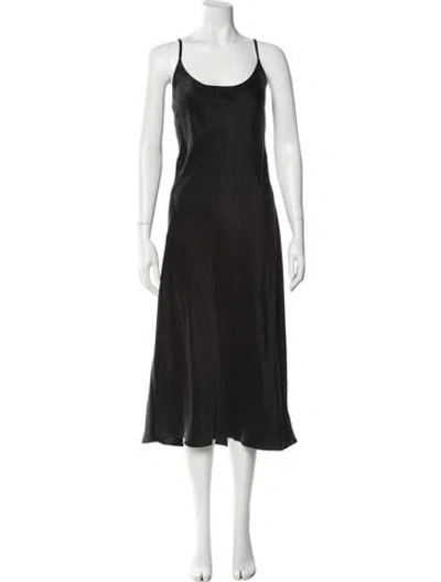 Pre-owned Lunya Silk Long Dress In Black