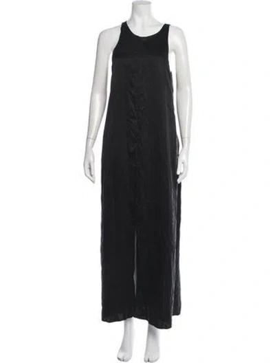 Pre-owned Lunya Silk Long Dress In Black