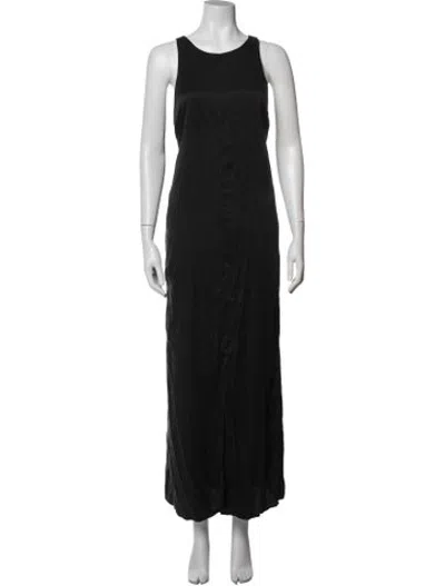 Pre-owned Lunya Silk Long Dress In Black