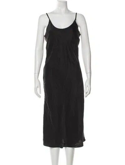 Pre-owned Lunya Silk Long Dress In Gray