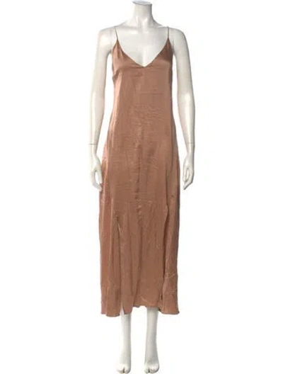 Pre-owned Lunya Silk Long Dress In Pink