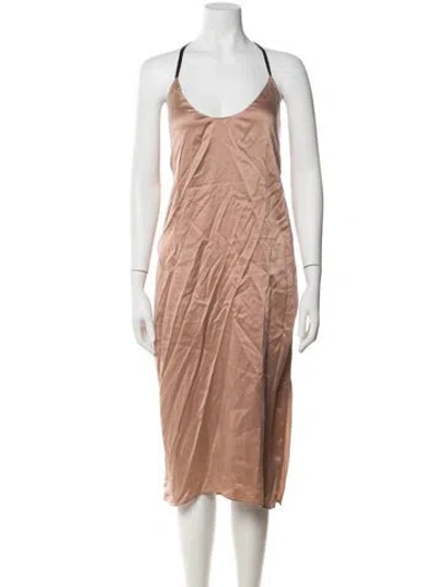 Pre-owned Lunya Silk Long Dress In Pink