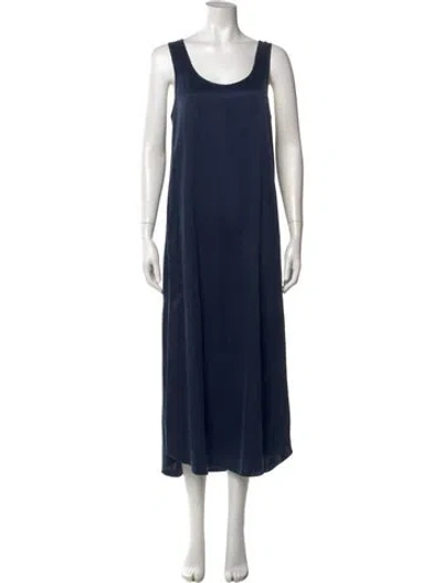 Pre-owned Lunya Silk Long Dress W/ Tags In Blue