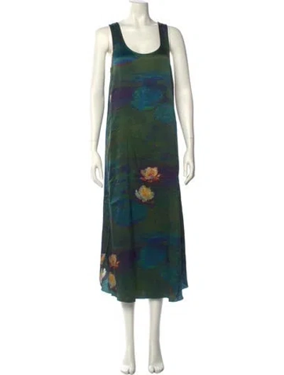 Pre-owned Lunya Silk Long Dress W/ Tags In Green