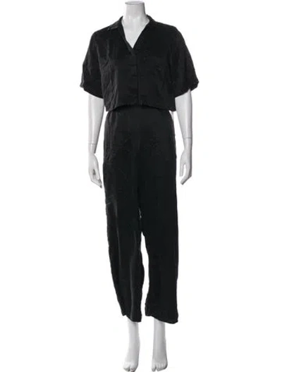 Pre-owned Lunya Silk Lounge Set In Black