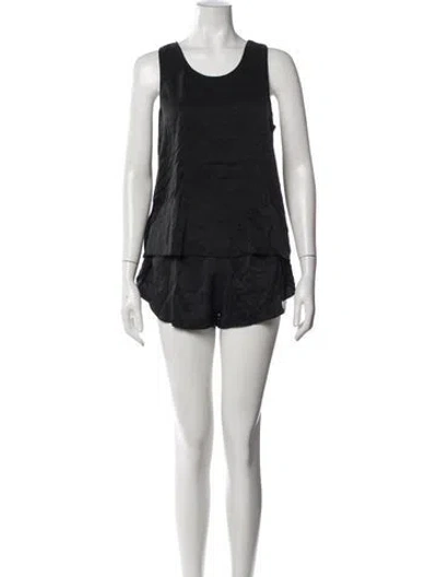Pre-owned Lunya Silk Lounge Set In Black