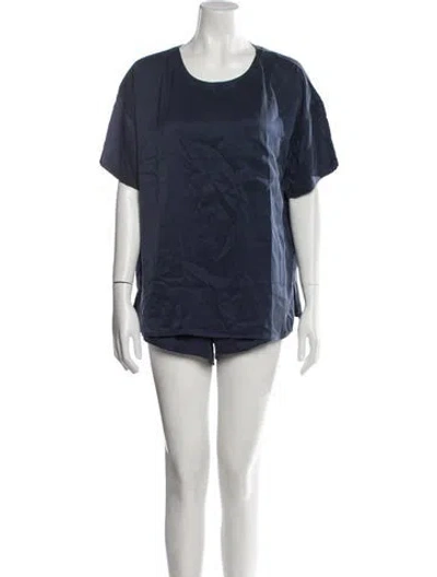Pre-owned Lunya Silk Lounge Set In Blue