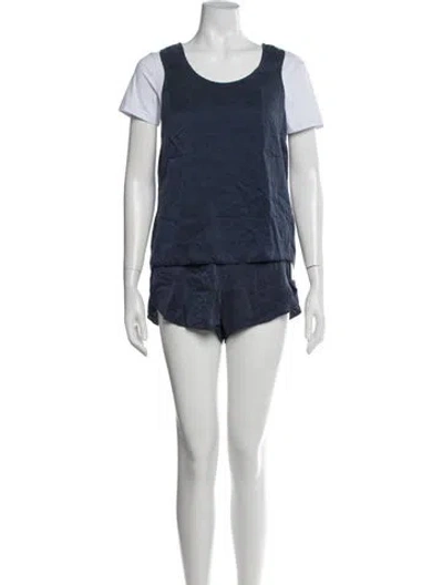 Pre-owned Lunya Silk Lounge Set In Blue