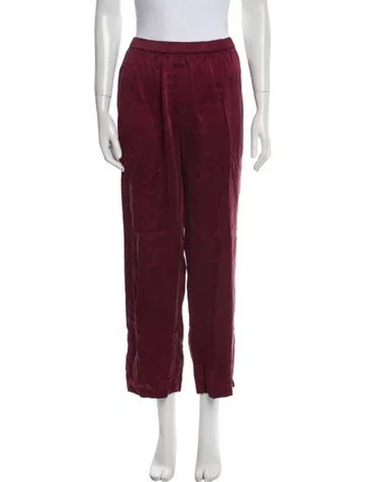 Pre-owned Lunya Silk Lounge Set In Burgundy