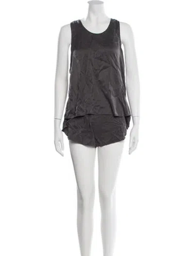 Pre-owned Lunya Silk Lounge Set In Gray