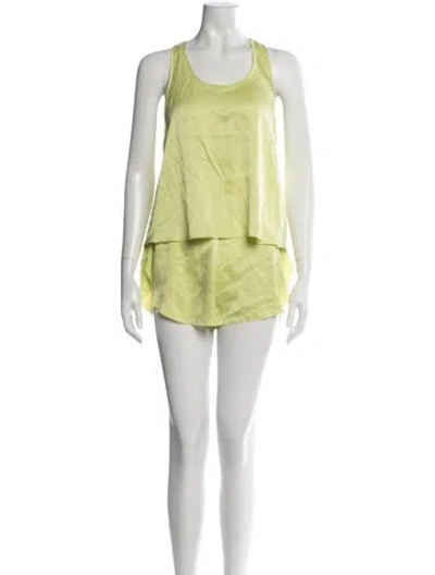 Pre-owned Lunya Silk Lounge Set In Green