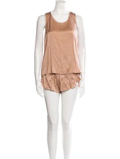 Pre-owned Lunya Silk Lounge Set In Neutral