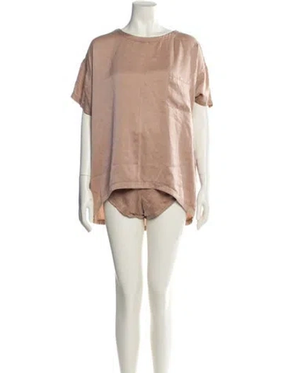 Pre-owned Lunya Silk Lounge Set In Neutral