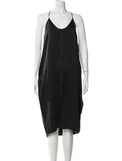 Pre-owned Lunya Silk Midi Length Dress In Black