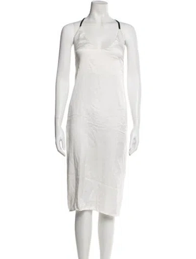Pre-owned Lunya Silk Midi Length Dress In Neutral