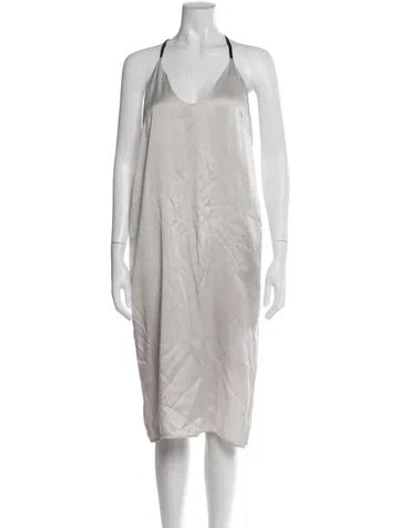 Pre-owned Lunya Silk Midi Length Dress In Neutral