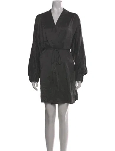 Pre-owned Lunya Silk Mini Dress In Gray