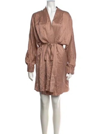 Pre-owned Lunya Silk Mini Dress In Neutrals