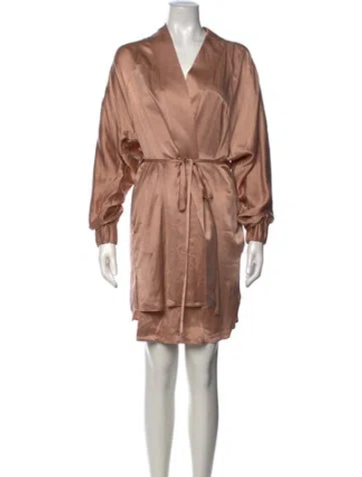 Pre-owned Lunya Silk Mini Dress In Neutrals