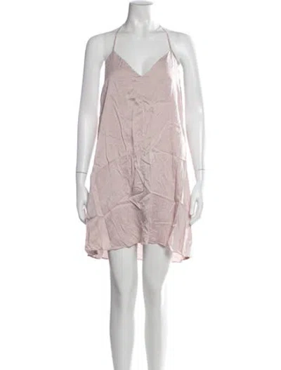 Pre-owned Lunya Silk Mini Dress In Pink