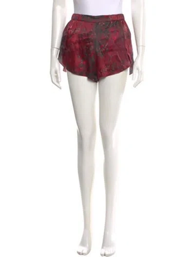 Pre-owned Lunya Silk Mini Shorts In Burgundy