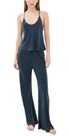 Lunya Silk Pajama Set Deep Blue In Blue