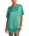 Lunya Washable Silk Tee Shorts Set Serenity Stripe In Serenity Stripe