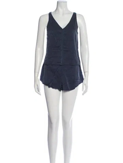 Pre-owned Lunya Silk Pajamas In Blue