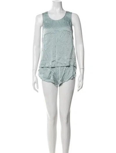 Pre-owned Lunya Silk Pajamas In Blue