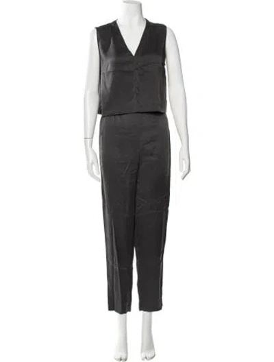 Pre-owned Lunya Silk Pajamas In Gray