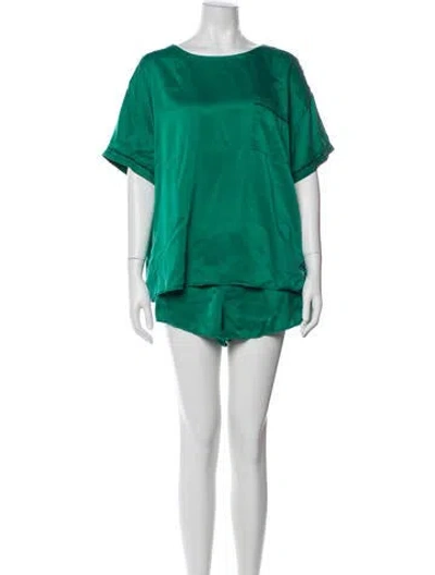 Pre-owned Lunya Silk Pajamas In Green