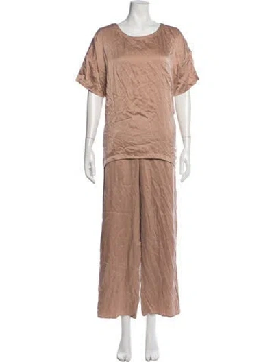 Pre-owned Lunya Silk Pajamas In Neutrals