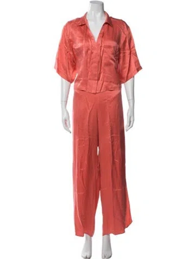 Pre-owned Lunya Silk Pajamas In Orange