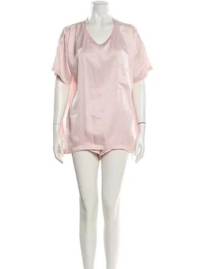 Pre-owned Lunya Silk Pajamas In Pink