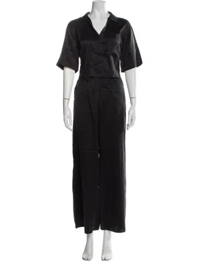 Pre-owned Lunya Silk Pant Set In Black