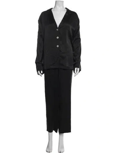Pre-owned Lunya Silk Pant Set In Black