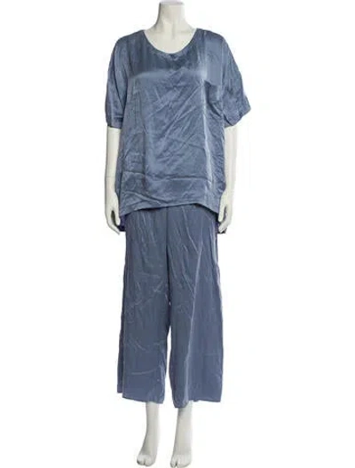 Pre-owned Lunya Silk Pant Set In Blue