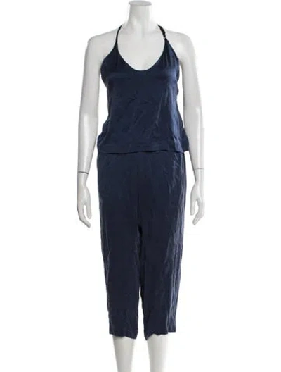 Pre-owned Lunya Silk Pant Set In Blue