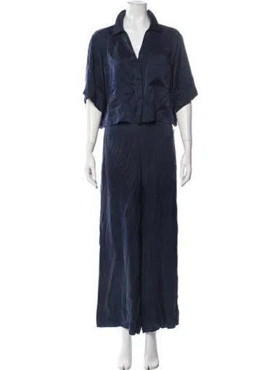 Pre-owned Lunya Silk Pant Set In Blue