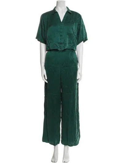 Pre-owned Lunya Silk Pant Set In Green