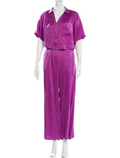 Pre-owned Lunya Silk Pant Set In Purple