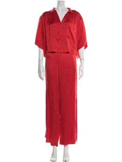 Pre-owned Lunya Silk Pant Set In Red