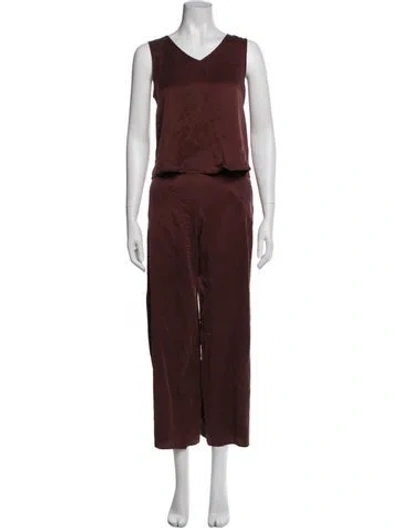 Pre-owned Lunya Silk Pant Set In Red