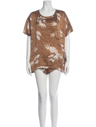 Pre-owned Lunya Silk Printed Set In Multi