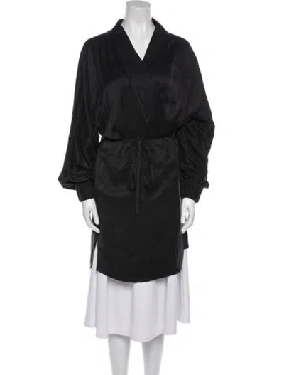 Pre-owned Lunya Silk Robe In Black