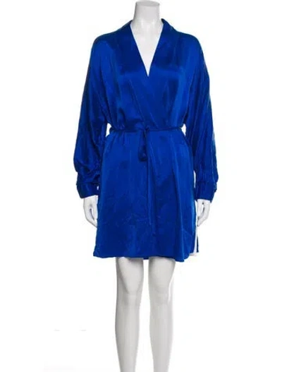 Pre-owned Lunya Silk Robe In Blue