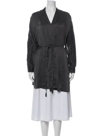 Pre-owned Lunya Silk Robe In Gray
